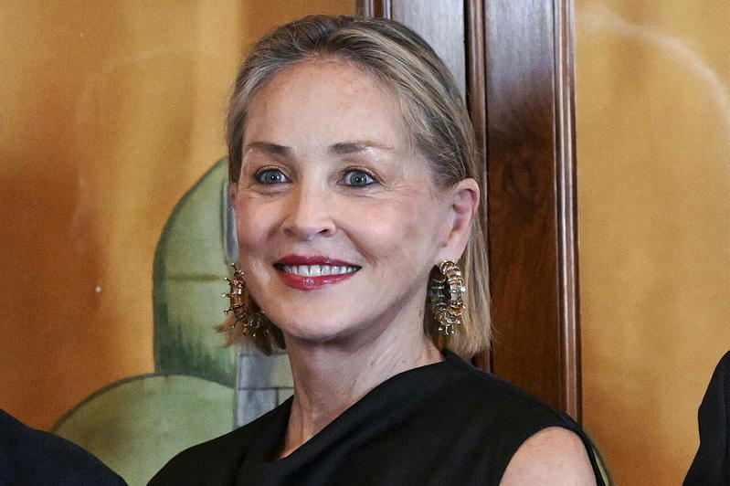 美国女星莎朗史东(Sharon Stone)7月在意大利出席活动。(欧新市)