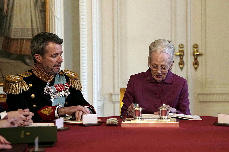 丹麦女王玛格丽特二世(Queen Margrethe II)2024年1月14日...
