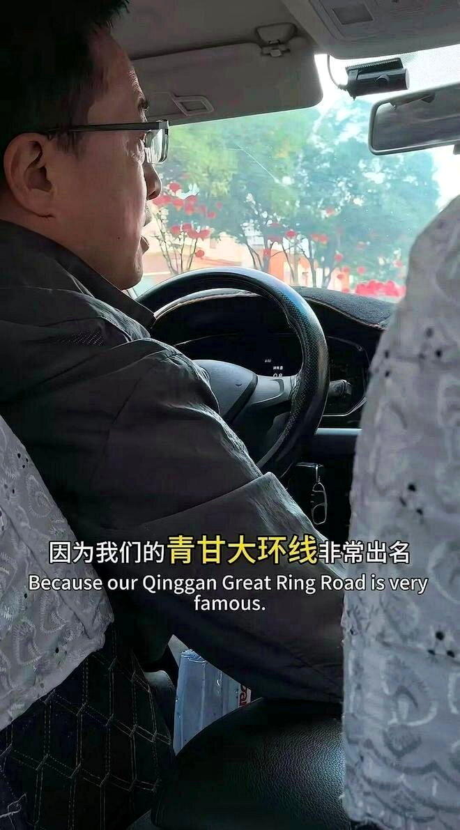被网友误认是「青海文旅厅前厅长开网约车」的影片截屏（视频截屏）