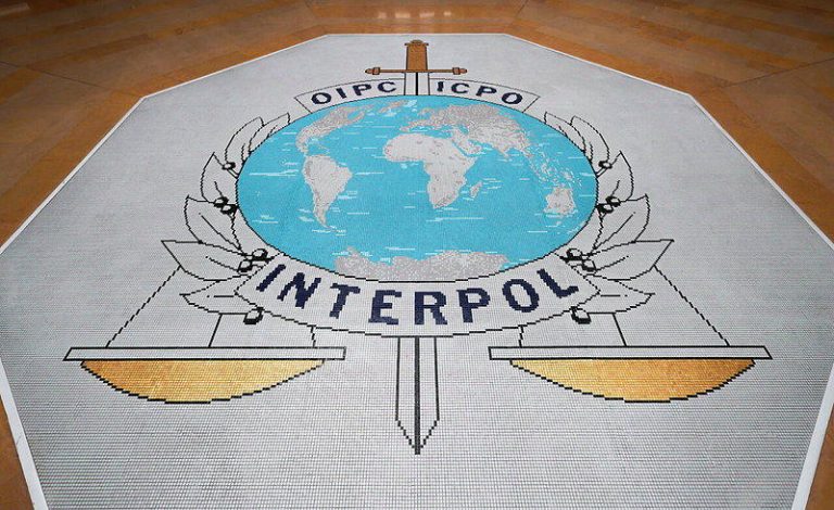 国际刑警组织(INTERPOL)标志。路透