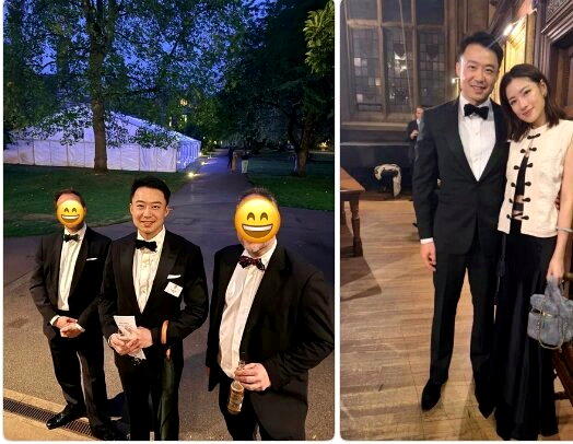 薄瓜瓜(左图左)与妻子许惠瑜(左图右)连袂出席牛津大学20周年校友聚会。(取材自...