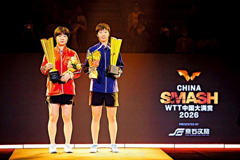 中国国家队王曼昱／蒯曼以局数3：1击败日本组合张本美和／早田希娜。（取材自世界乒...