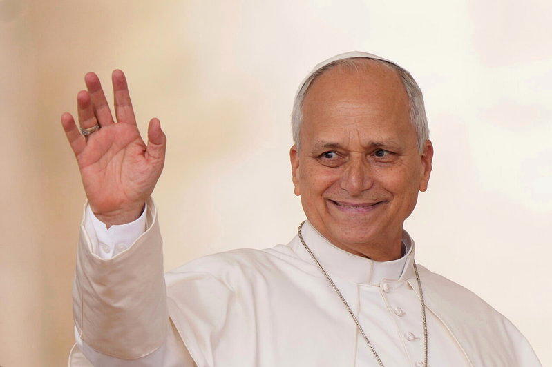 教宗良十四世(Pope Leo XIV)。美联社