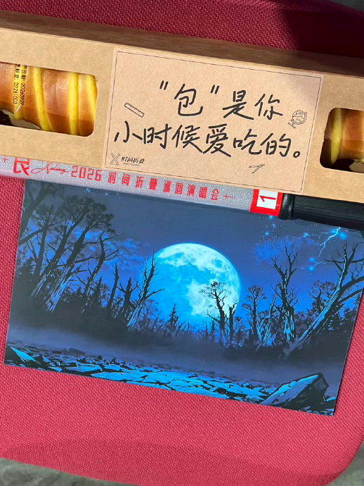 徐良演唱会发的毛毛虫面包。(取材自微博)