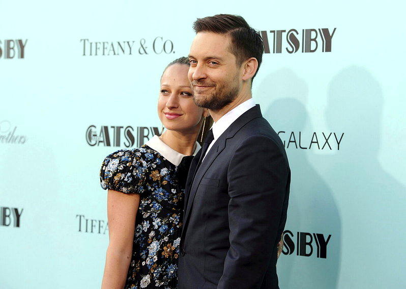 初代「蜘蛛人」主演陶比麦奎尔(Tobey Maguire)与前妻珍妮佛梅耶(Je...