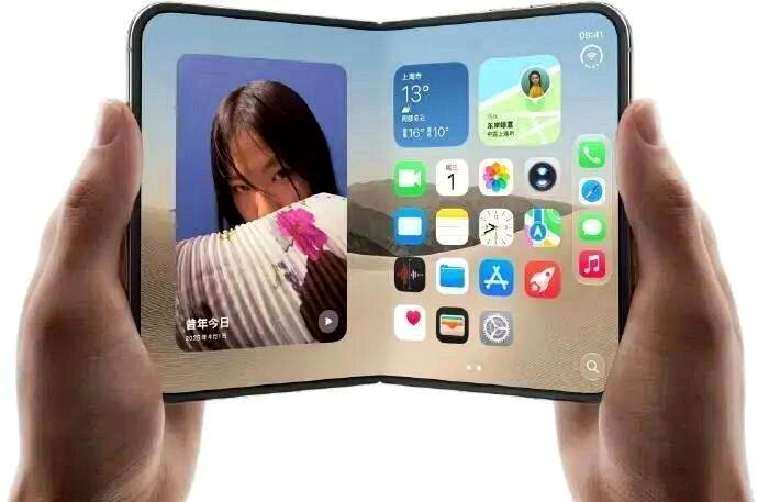 苹果首款折叠手机iPhone Duo。(取材自都市快报)